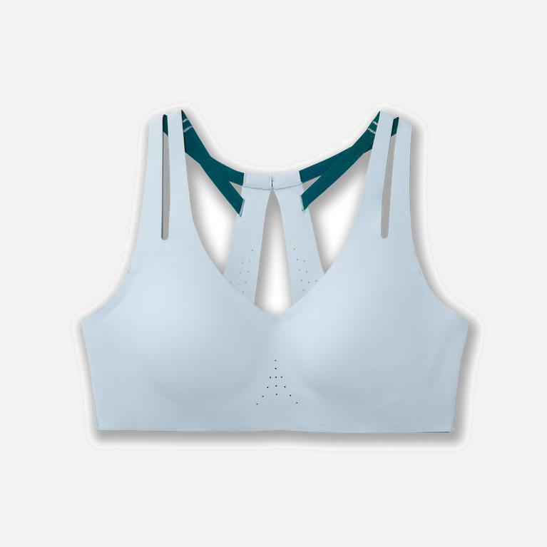 Brooks Women's Dare Strappy Running Bra Singapore - Arctic/PaleTurquoise (93672-PNBL)